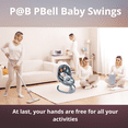 thumbnail image 2 of Baby Swing with Remote Control, Grey Fabric Seat, Musical Mobile with Moon and Stars, Adjustable Settings (Silver Gray), 2 of 8