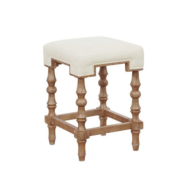 Riverbay Furniture Elm Wood Beige/Brown Counter Stool Backless 24" Assembled