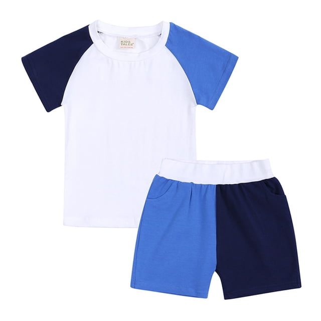 Shirts for girls Solid Color Threaded Round Neck Short Sleeved And Shorts Two-Piece Set