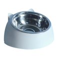 thumbnail image 2 of Bol pour Chat et Chien 15 Degrés Surélevé Antidérapant Cou Incliné Surélevé Acier Inoxydable Blanc, 2 of 5