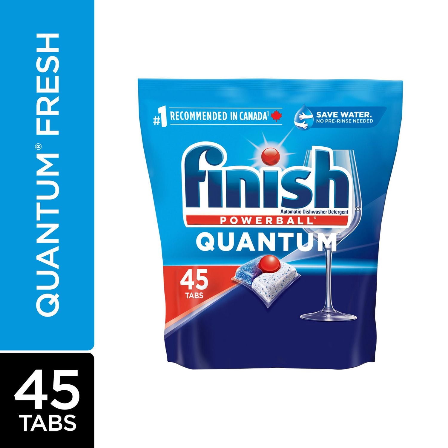 Finish® Quantum® Dishwasher Detergent Pods, No pre sinse needed, For Deep clean & sparkling shine, 45 Tabs