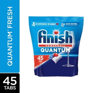 Finish® Quantum® Lave-vaisselle Detergent Pods, Pas de pré péché nécessaire, Pour la propreté profonde & brillance pétillante, 45 Tables