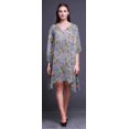thumbnail image 2 of Bimba Robe Midi de Détente de Vacances pour Femme avec Fleurs, Couvre-Maillot de Plage - TG-3X Bleu Lavande, 2 of 5