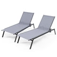 thumbnail image 2 of Costway Lot de 2 Chaises Longues de Patio, Fauteuils Inclinables, Dossier Réglable à 6 Positions, Jardin, Terrasse, 2 of 8