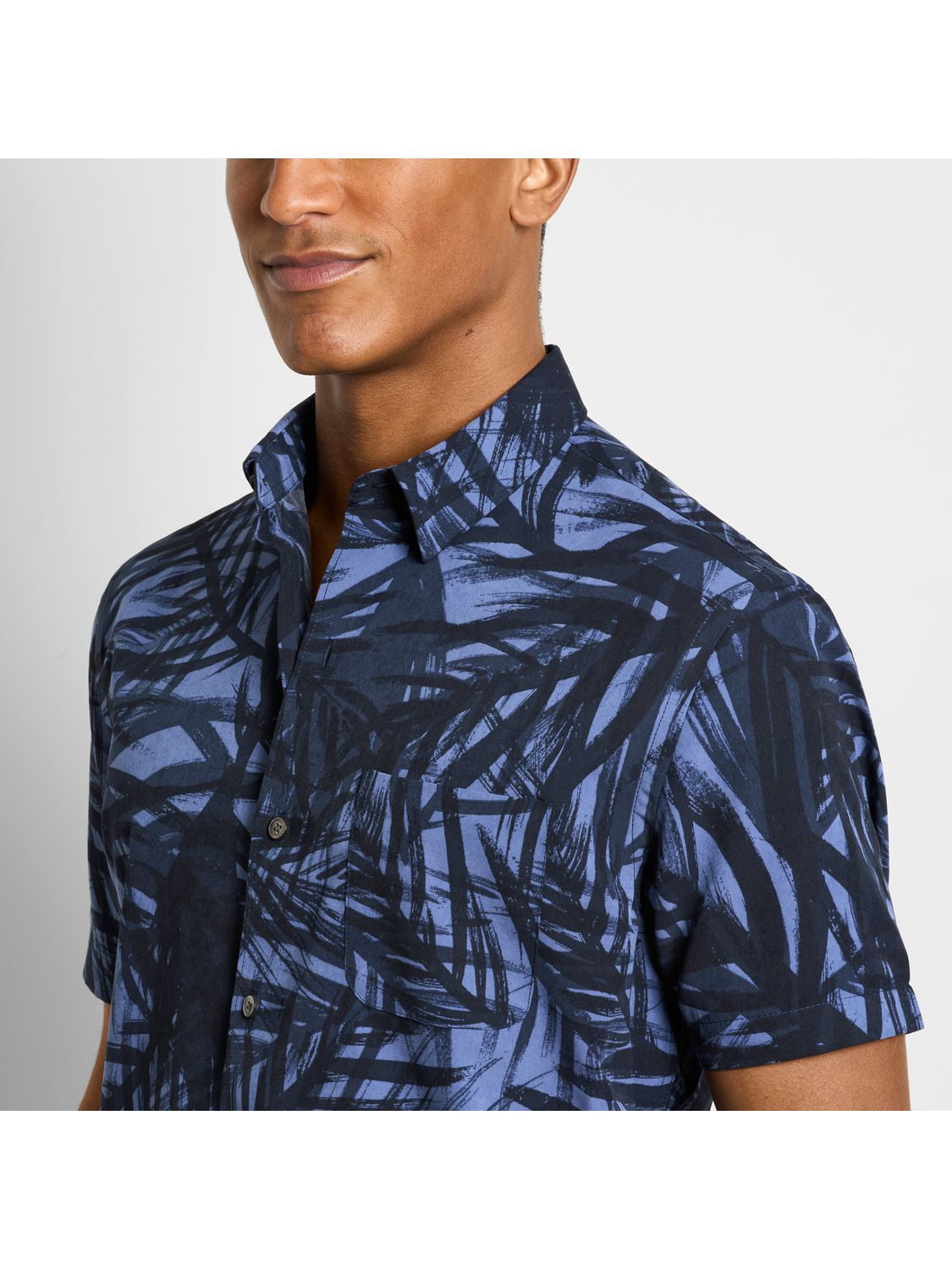 CHEMISE DE CAMP À MANCHES COURTES AVEC MOTIF FOUGÈRE LARGE