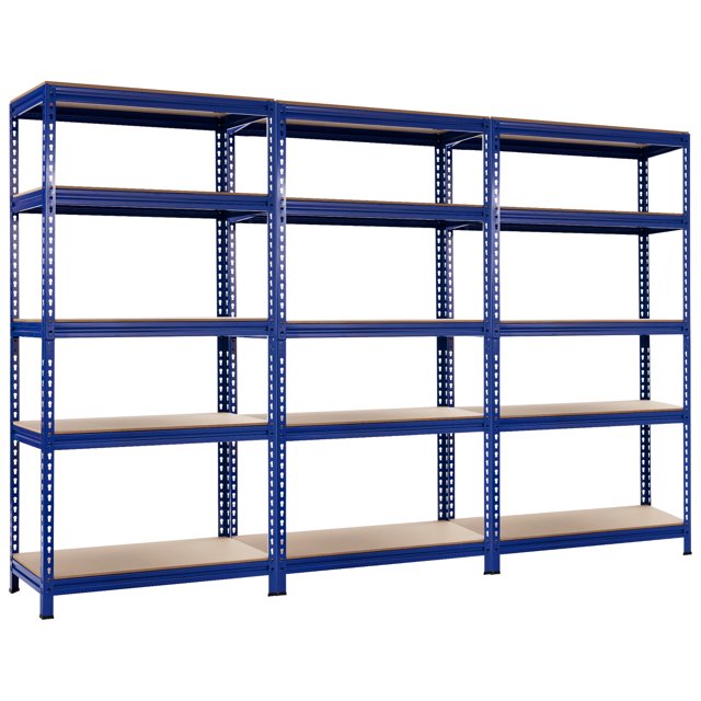 Patiojoy 5-Tier Industrial Steel Storage Shelves Garage Rack with Adjustable Shelves Navy Blue