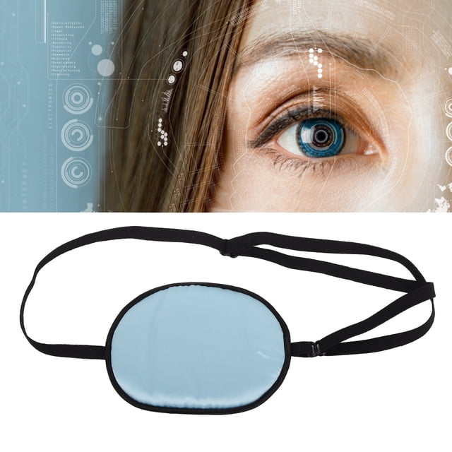 Amblyopia Eye Patch Silk Cotton Elastic Strap Full Cover Light Blocking Strabismus Eye Pad for Adults