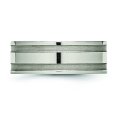thumbnail image 3 of Titanium Grooved 8mm Brushed and Polished Band Ring 10.5 Size, 3 of 6