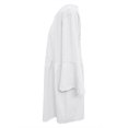 thumbnail image 4 of Meichang Robes en Coton et Lin pour Femmes Grande Taille Col Rond Manches Courtes Mini Robes Unies Décontractées Amples T-Shirts Robes Été Plissées à Taille Fluide Robes Blanches m, 4 of 5