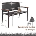 thumbnail image 4 of Costway Outdoor Patio Rattan Wicker Bench Loveseat Chair Armrest Garden Deck, 4 of 7