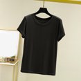 thumbnail image 2 of Timegard Womens Tops Pajamas Summer Round Neck Short Sleeve Loose Soft Homewear Casual Basic Tee Tops, 2 of 8