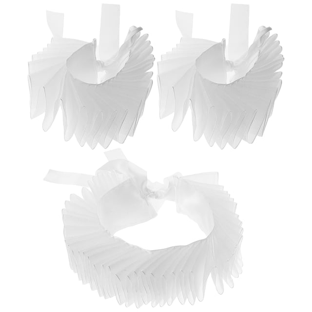 MOVTOTOP MLINS 1 Set Lace Renaissance Neck Ruffle Collar and Wrist Ruffs Victorian Ruffle Collar Organza Clown Choker Neck Collar Cuff