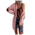 thumbnail image 2 of Mode Femmes Cardigan Long à Manches Longues Décontracté Manteau Chandail Vêtements d'Extérieur, 2 of 7