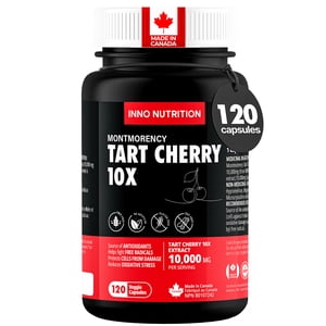 Inno Nutrition Montmorency Tart Cherry 10,000mg 120 Capsules | Uric Acid Cleanse, Joint & Sleep Support | Made in Canada