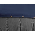thumbnail image 3 of Reversible Natural Crinkle Fabric Ultra Soft Solid Duvet Cover Set - Beautiful Button Closure, 3 of 3