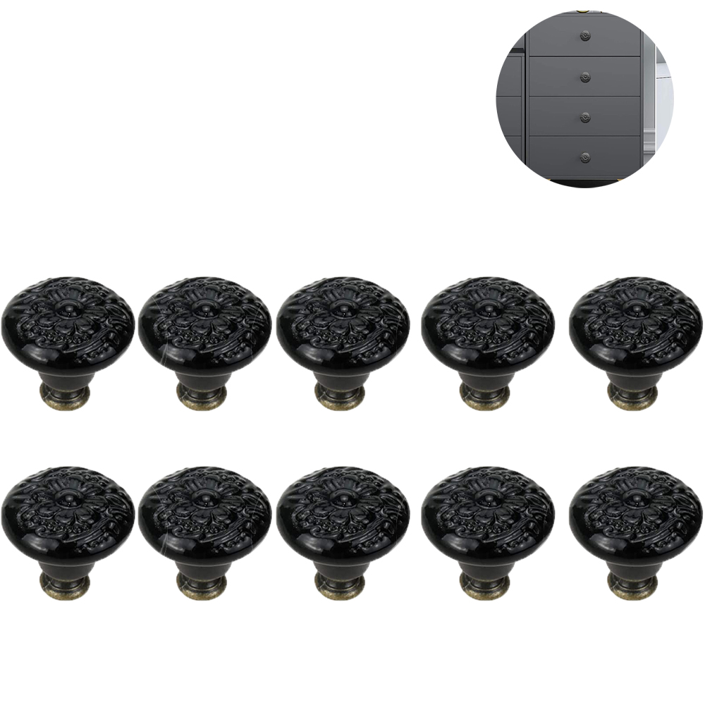 10 Pcs Boutons en Céramique, Boutons de Porte d'Armoire vintage, Boutons de Tiroir, Boutons de Porte en Céramique, Boutons de Tiroir, Boutons de Commode, Boutons de Tiroir