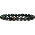 thumbnail image 1 of Bracelet Extensible Unisexe en Perles Rondes de 8 mm avec Pierre de Sang Verte Naturelle Héliotrope, 1 of 5