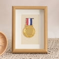 thumbnail image 4 of ZheElen Medal Photo Frame Holder Preserve Memories In Style Photo Frame Storage Wooden Medal Photo Display 7-inch single hole, 4 of 6