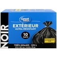 thumbnail image 3 of Great Value Sacs à Ordures Extérieurs Très Grands, 135L, 10sacs, 3 of 4