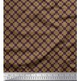 thumbnail image 1 of Soimoi polyester Crepe Fabric Check & Floral Artistic Print Fabric by the Yard 42 Inch Wide, 1 of 3