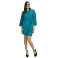 thumbnail image 1 of Bimba Peignoir Court Uni pour Femmes avec Ceinture, Modal Doux en Coton, Enveloppant, Rond, Uni, 1 of 9