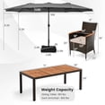 thumbnail image 2 of Costway 11 PCS Patio Dining Set with 15ft Double-Sided Patio Umbrella (Base Included) Grey, 2 of 10