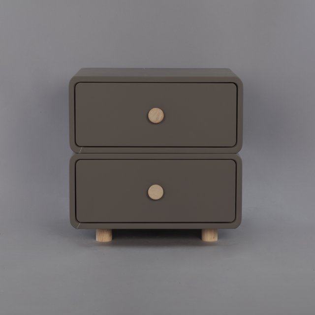 CBD020 - Cream Air Bedside Cabinet Nightstand with Two Storage