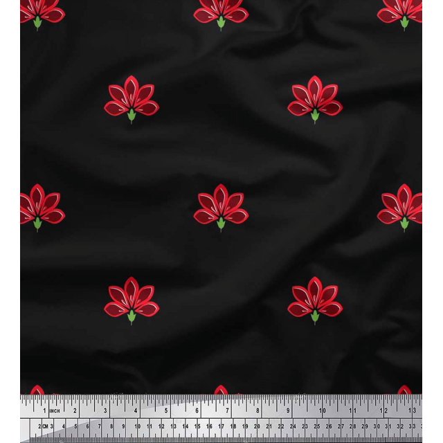 Soimoi Rayon Fabric Artistic Floral Fabric Prints By Yard 42 Inch Wide