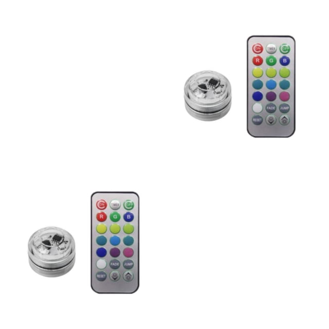 stanreset 1/2/3/5 Wireless LED Car Interior Ambient Light Remote Control Auto with Battery Luminous Lamp for Vase Aquarium Party Decoration 1 light 2PCS