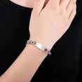 thumbnail image 4 of HSHDLDF Red Medical Alert Bracelet for Women Men Emergency First Aid Health Alert Engraved Adjustable Stainless Steel Chain Bracelets, 4 of 6