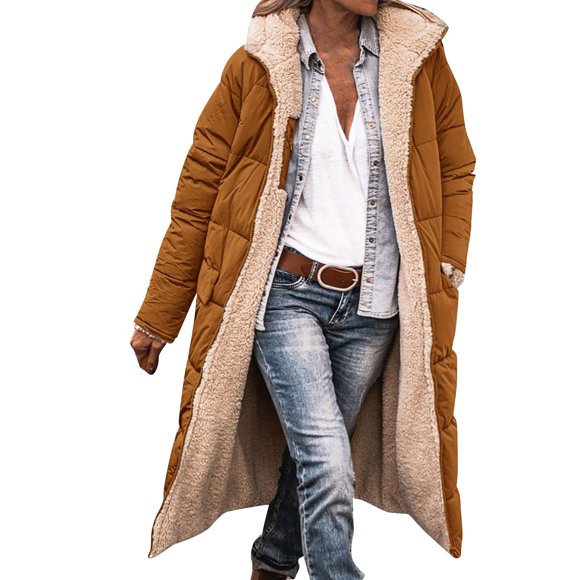iHPH7 Women's Winter Coats Parkas for Women Winter Coats for Women Warm Winter Coats for Women Long Jackets for Women Warm Jackets for Women Winter Outfits for Women Brown XL