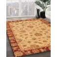 thumbnail image 2 of Ahgly Company Tapis d'Intérieur Ronds Abstraits Orange Rouge Abstraits pour Aire, 7 Pieds Rond, 2 of 6