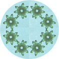 thumbnail image 1 of Ahgly Company Machine Washable Indoor Square Transitional Seafoam Green Area Rugs, 3' Square, 1 of 7