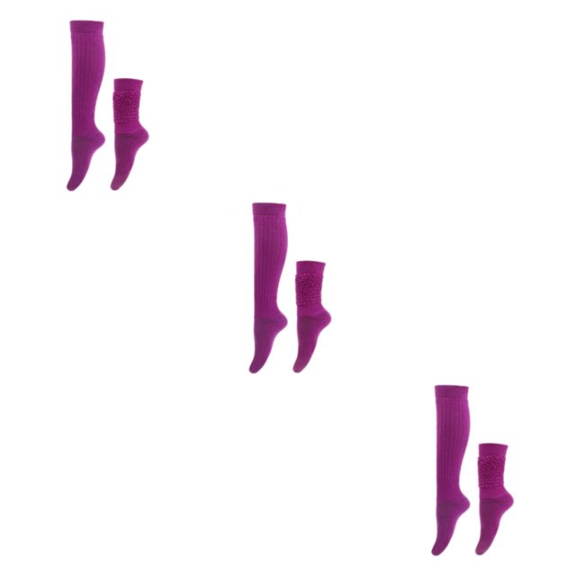 kurtrusly 2pcs/set Quick-drying And Elastic Slouch Socks Fit For All Feet Shape Extra Polyester Smooth Surface Soft Texture Purple 3Set