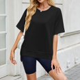 thumbnail image 4 of T-shirts à Manches Courtes pour Femmes Été Col Rond Décontracté Mode T-Shirt Basique Vêtements Mignons Tenues Tendance, 4 of 6