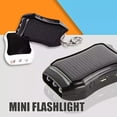 thumbnail image 3 of Solar Portable Charger Keychain Mini Power Bank LED Flashlight Outdoor USB Battery Pack Emergency Phone Charger, 3 of 9