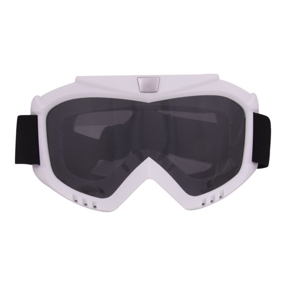 11-Color UV Protection Anti-Fog Motocross - 368 Model White Frame Gray Lens, TPU & PC Material, Impact-Resistant, Vented Sponge Padding, Elastic Strap for Dirt Biking, Climbing & Outdoor