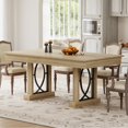 thumbnail image 2 of BeesClover Industrial Dining Table for 6-8 with 2 Drawers, 71-Inch Wood Kitchen Table with Large Tabletop & Sturdy Frame, Rectangular Dining Room Table for Dinner, Living Room, 2 of 9