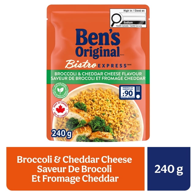 BEN'S ORIGINAL BISTRO EXPRESS Broccoli & Cheddar Rice Side Dish, 240g Pouch
