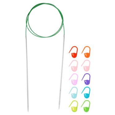 Uxcell Aiguilles à Tricoter Taille US 1(2.25mm) Aiguille Circulaire 31 Pouces(80cm) Aiguille Ronde en Métal Inoxydable pour Projets Faits Main DIY Tricot