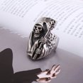 thumbnail image 2 of EeaseCA 1PC Alloy Ring Reaper Scythe Ring Fierce Skull Ring Personalized Retro Ring, 2 of 8