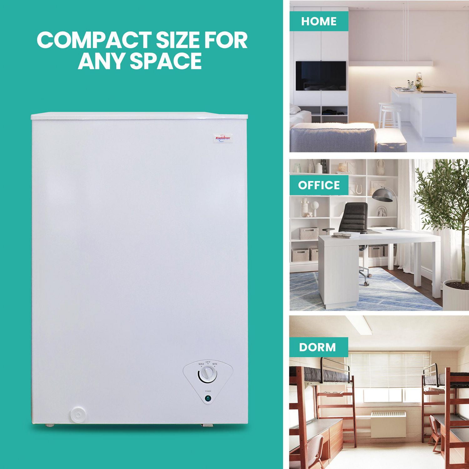 Koolatron Congélateur coffre compact de 3,5 pi³ avec dégivrage manuel (99 L), blanc