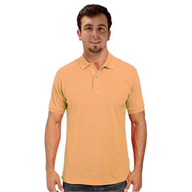 Peach Couture Mens Short Sleeve Classic Pique Polo Shirt