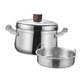 thumbnail image 4 of DimyFew Stainless Steel Steamer Stainless Steel Steaming Pot Cookware Steamer Pot for Cooking Heavy Duty Steaming Pot Multipurpose Steaming Pot With Clear Lid Handle Suitable for home 26cm, 4 of 8