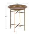 thumbnail image 2 of Kate and Laurel Mahdavi Round Hammered Metal Tray End Table, Dark Gold, 2 of 2
