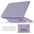 thumbnail image 1 of Compatible for MacBook Air 13 inch Case 2018-2021 M1 A2337 A2179 A1932 with Retina Display, Fabric Textured Hard Shell with Foldable Kickstand & Keyboard Cover for MacBook Air 13'' Case, 1 of 7