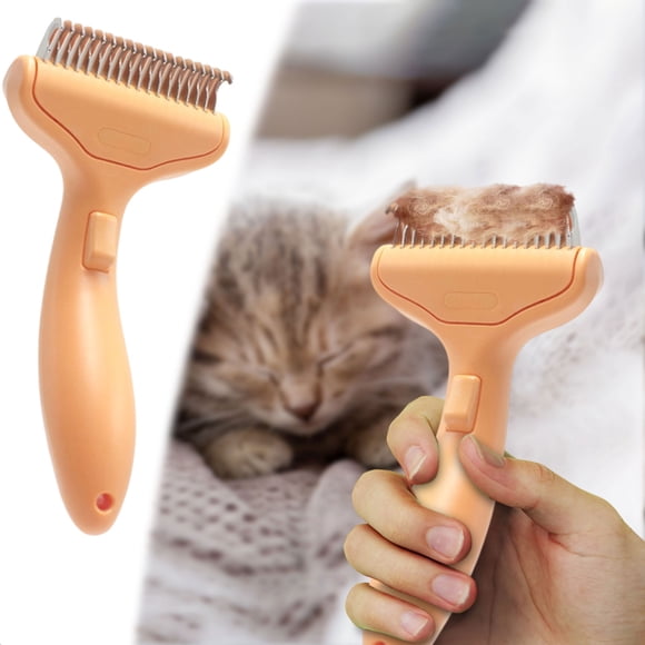 Self Cleaning Pet Grooming Brush Metal Comb for Detangling Long Matted Hair and Easy Undercoat Removal on Cats Dogs