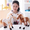 thumbnail image 4 of 3D Simulation Horse Animal Plush Stuffed Doll Kids Toy Room Decor Photo Props, 4 of 10