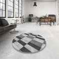thumbnail image 4 of Ahgly Tapis d'Intérieur Lavable en Machine Carré Gris Carbone, 4 Pieds Carré, 4 of 7
