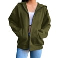 thumbnail image 1 of MeetoTime Sweat à Capuche Zippé Doublé Polaire pour Femmes Veste Décontractée à Manches Longues avec Poches, 1 of 6